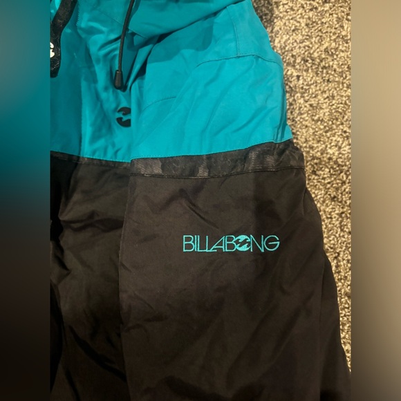 Billabong Turquoise Blue Black Women’s Snowboarding Winter Jacket Medium - Picture 5 of 6